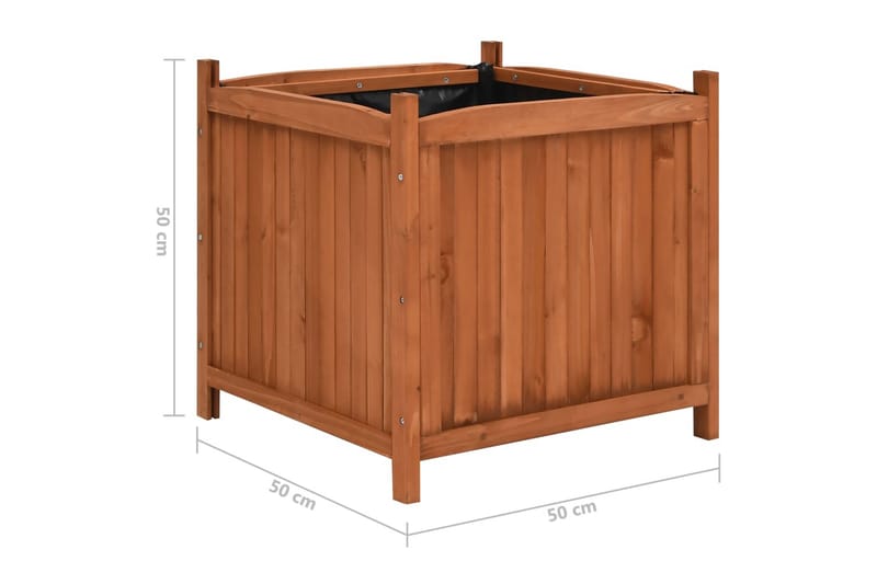 Odlingslådor upphöjda 2 st 50x50x50 cm granträ - Brun - Utemöbler - Övrigt utemöbler - Tillbehör - Övriga trädgårdstillbehör