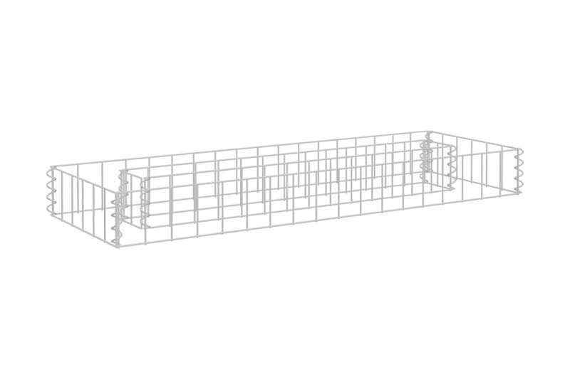 Planteringsgabion upphöjd galvaniserat stål 90x30x10 cm - Silver - Övriga trädgårdstillbehör - Blomlåda