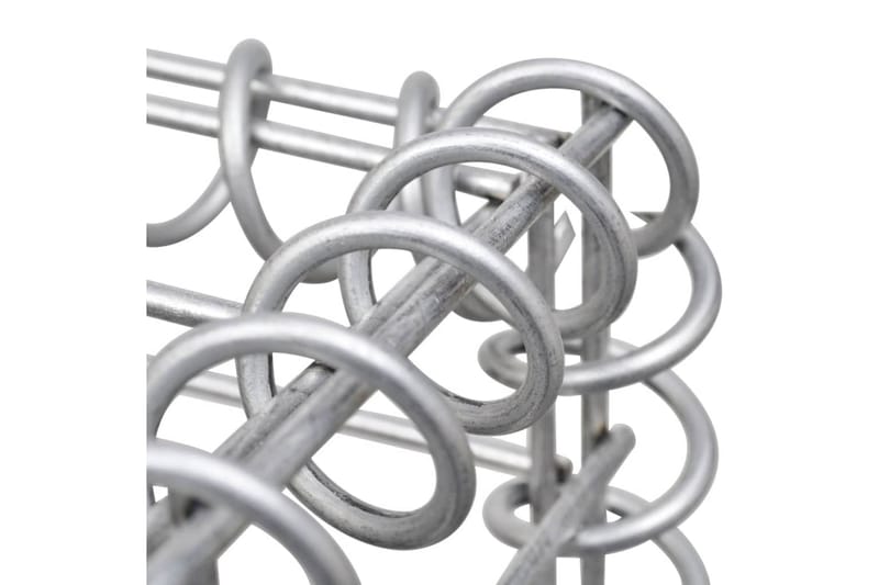 Planteringsgabion upphöjd galvaniserat stål 90x30x10 cm - Silver - Utemöbler - Övrigt utemöbler - Tillbehör - Övriga trädgårdstillbehör