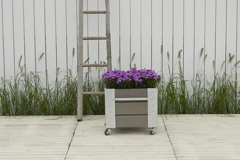 PLUS Cubic blomlåda 46x50x45 cm med stålhörn och hjul - Övriga trädgårdstillbehör - Blomlåda