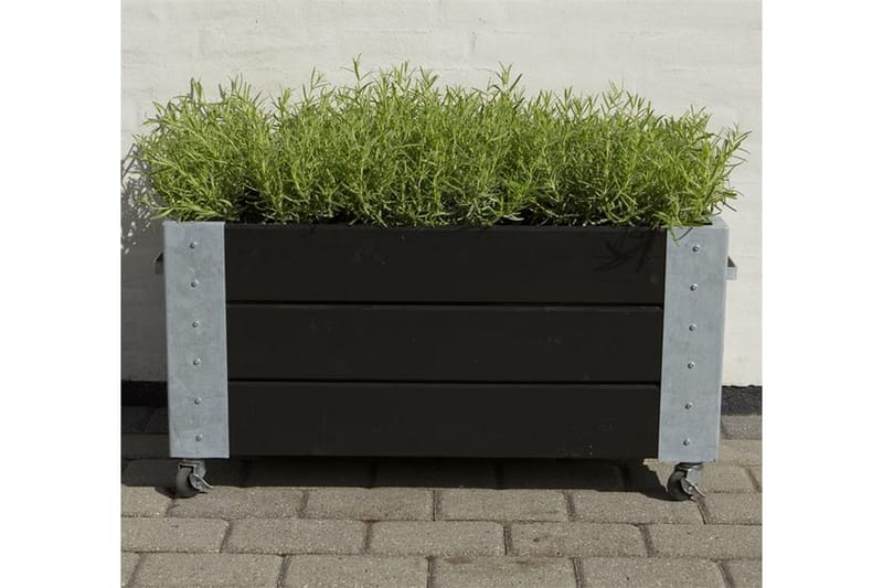 PLUS Cubic blomlåda 87x50x45 cm med stålhörn och hjul - Utemöbler - Övrigt utemöbler - Tillbehör - Övriga trädgårdstillbehör
