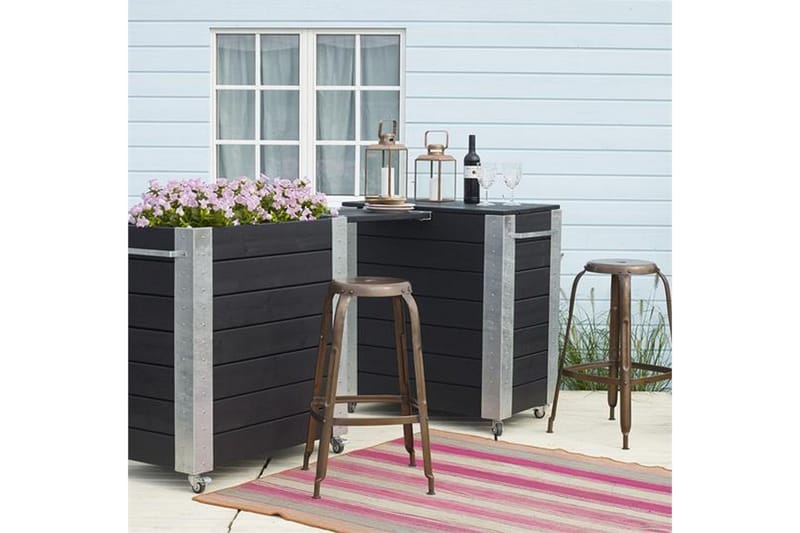PLUS Cubic blomlåda 87x50x95 cm med stålhörn och hjul - Utemöbler - Övrigt utemöbler - Tillbehör - Övriga trädgårdstillbehör