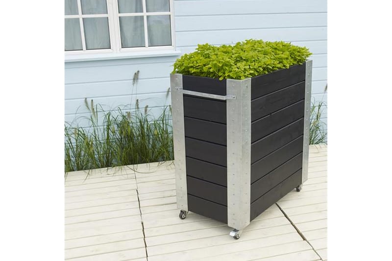 PLUS Cubic blomlåda 87x50x95 cm med stålhörn och hjul - Utemöbler - Övrigt utemöbler - Tillbehör - Övriga trädgårdstillbehör