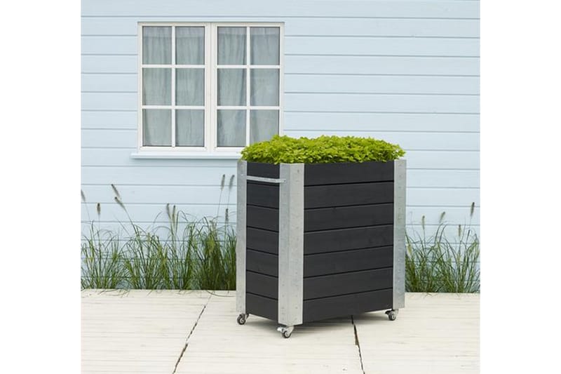 PLUS Cubic blomlåda 87x50x95 cm med stålhörn och hjul - Utemöbler - Övrigt utemöbler - Tillbehör - Övriga trädgårdstillbehör