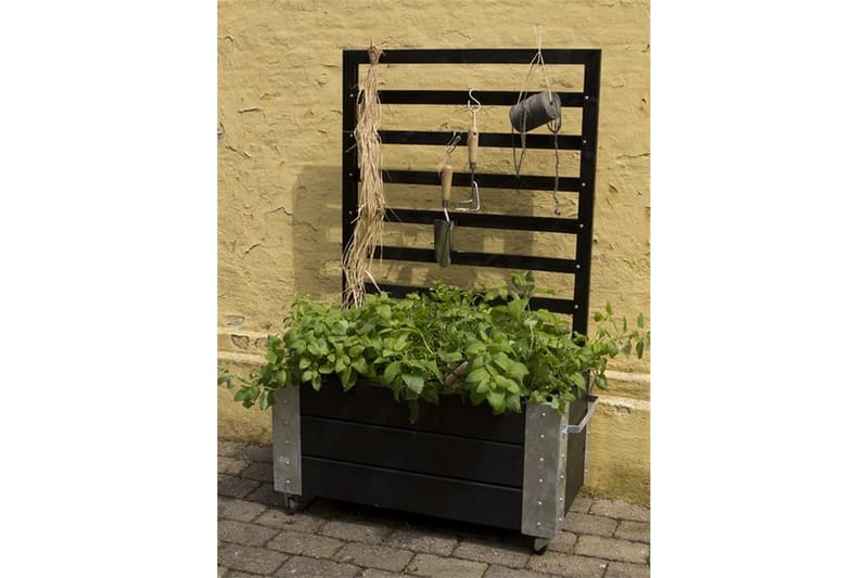 PLUS Cubic Blomlåda med spaljé 87x50x130 cm med stålhörn och - Utemöbler - Övrigt utemöbler - Tillbehör - Övriga trädgårdstillbehör