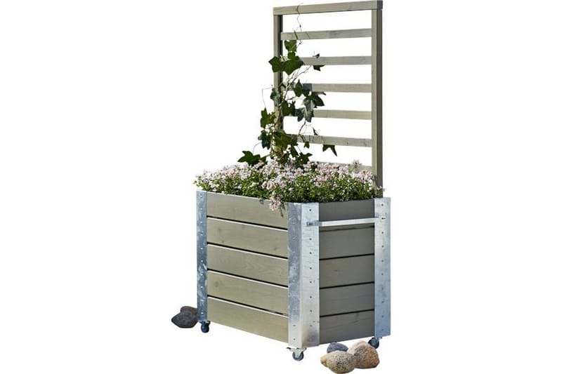 PLUS Cubic Blomlåda med spaljé 87x50x155 cm med stålhörn och - Utemöbler - Övrigt utemöbler - Tillbehör - Övriga trädgårdstillbehör