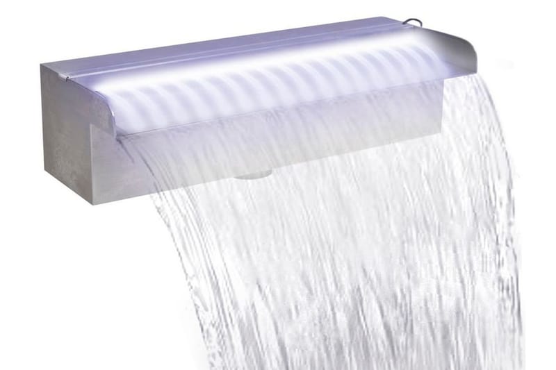 Rektangulärt Vattenfall Poolfontän m LEDs i rostfritt stål 3 - Silver - Utemöbler - Övrigt utemöbler - Tillbehör - Övriga trädgårdstillbehör