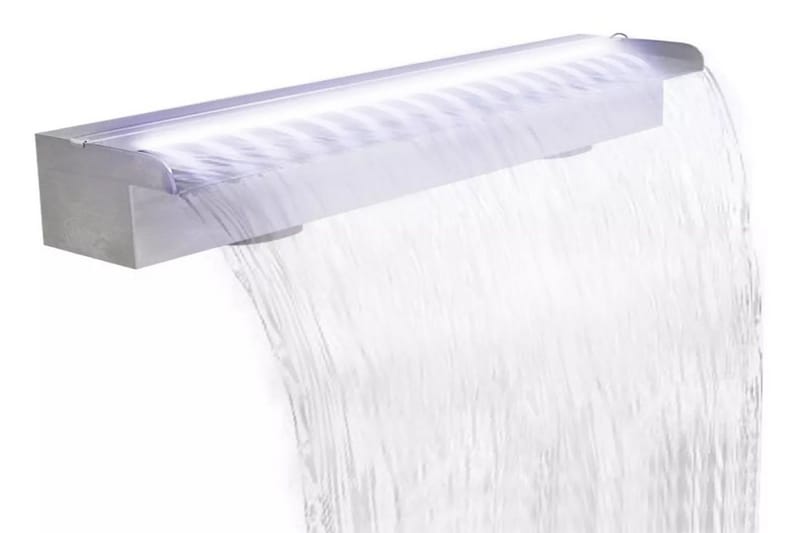 Rektangulärt Vattenfall Poolfontän m LEDs i rostfritt stål 9 - Silver - Utemöbler - Övrigt utemöbler - Tillbehör - Övriga trädgårdstillbehör