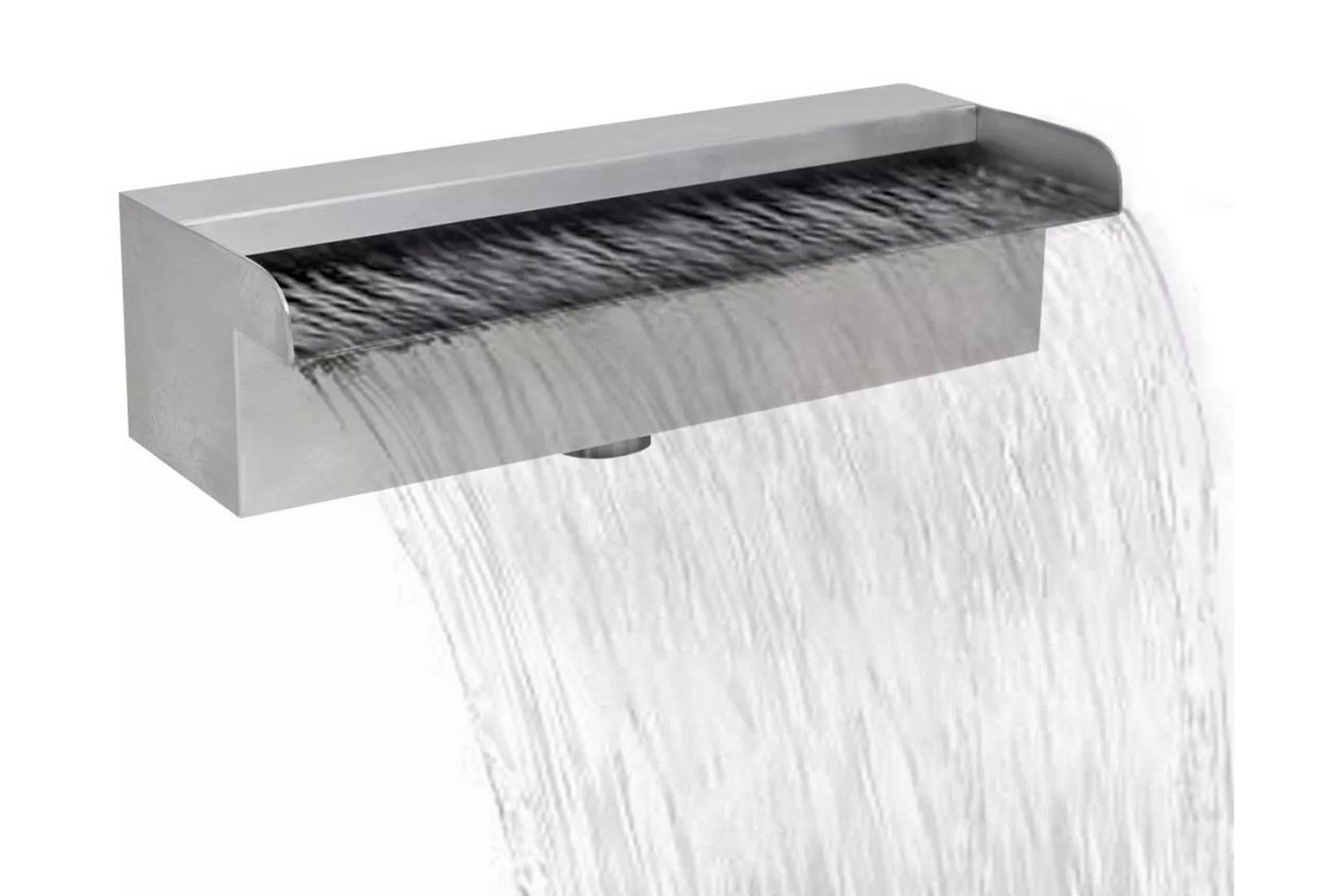 Rektangulärt Vattenfall Poolfontän i rostfritt stål 30 cm – Silver