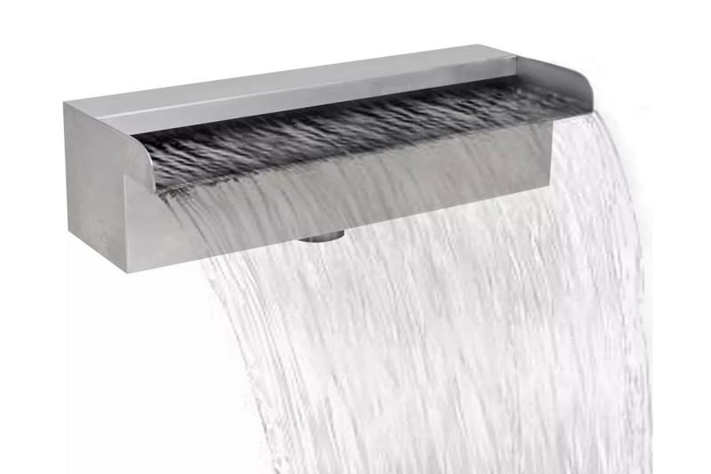 Rektangulärt Vattenfall Poolfontän i rostfritt stål 30 cm - Silver - Utemöbler - Övrigt utemöbler - Tillbehör - Övriga trädgårdstillbehör