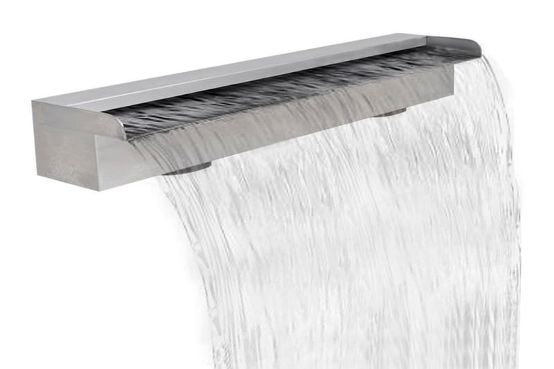 Rektangulärt Vattenfall Poolfontän i rostfritt stål 90 cm - Silver - Utemöbler - Övrigt utemöbler - Tillbehör - Övriga trädgårdstillbehör