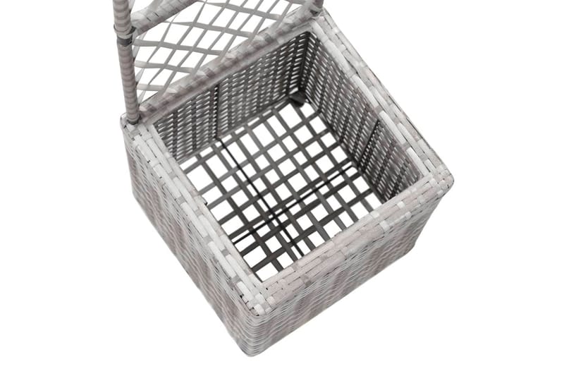 Spaljé med 1 kruka upphöjd 30x30x107 cm konstrotting grå - Grå - Utemöbler - Övrigt utemöbler - Tillbehör - Övriga trädgårdstillbehör