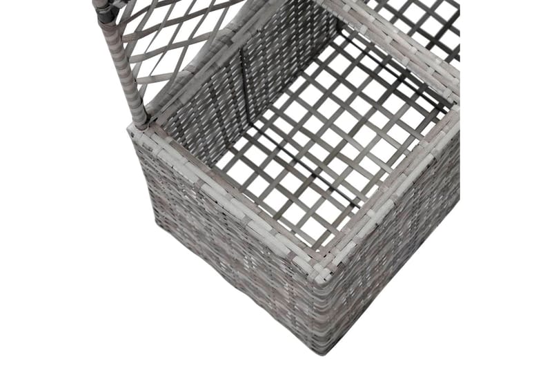 Spaljé med 2 krukor upphöjd 58x30x107 cm konstrotting grå - Grå - Utemöbler - Övrigt utemöbler - Tillbehör - Övriga trädgårdstillbehör
