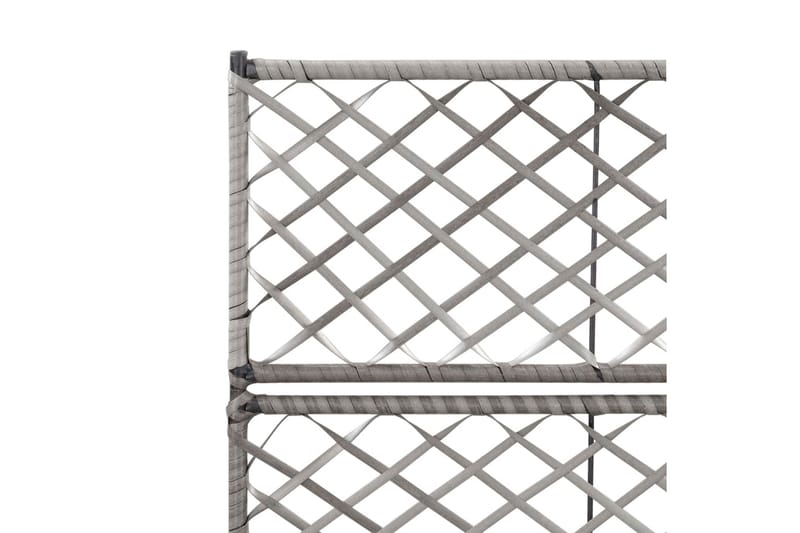 Spaljé med 2 krukor upphöjd 58x30x107 cm konstrotting grå - Grå - Utemöbler - Övrigt utemöbler - Tillbehör - Övriga trädgårdstillbehör