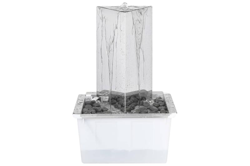 Trädgårdsfontän med pump rostfritt stål 76 cm trekantig - Silver - Utemöbler - Övrigt utemöbler - Tillbehör - Övriga trädgårdstillbehör
