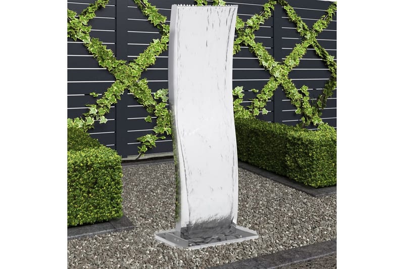 Trädgårdsfontän med pump rostfritt stål 130 cm S-formad - Silver - Övriga trädgårdstillbehör - Trädgårdsfontän