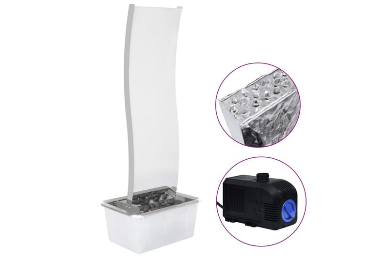 Trädgårdsfontän med pump rostfritt stål 130 cm S-formad - Silver - Utemöbler - Övrigt utemöbler - Tillbehör - Övriga trädgårdstillbehör