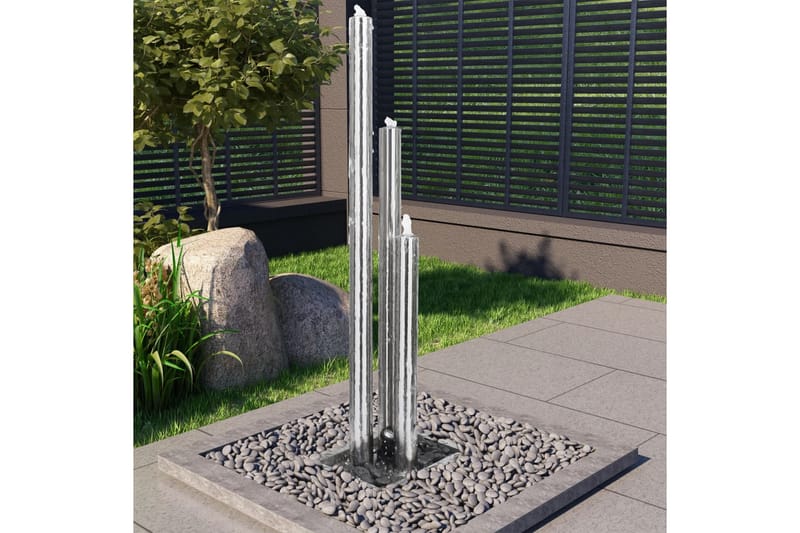 Trädgårdsfontän silver 48x34x153 cm rostfritt stål - Silver - Utemöbler - Övrigt utemöbler - Tillbehör - Övriga trädgårdstillbehör