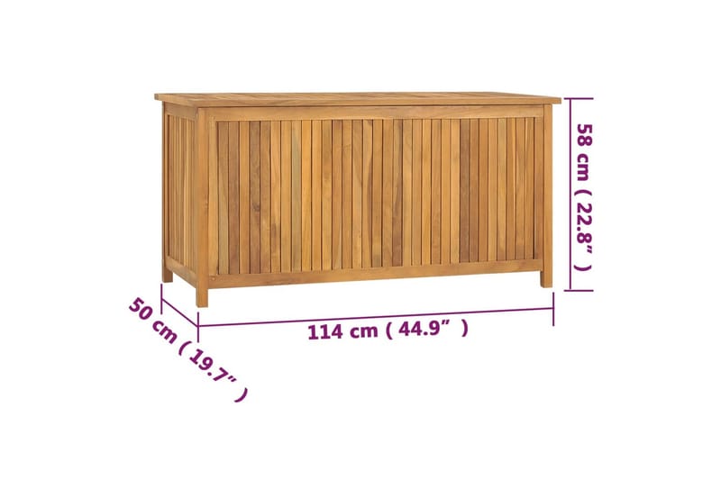 Trädgårdslåda 114x50x58 cm massiv teak - Brun - Övriga trädgårdstillbehör - Blomlåda