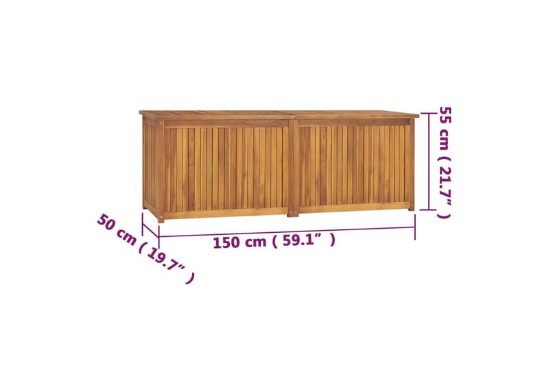 Trädgårdslåda 150x50x53 cm massiv teak - Brun - Övriga trädgårdstillbehör - Blomlåda