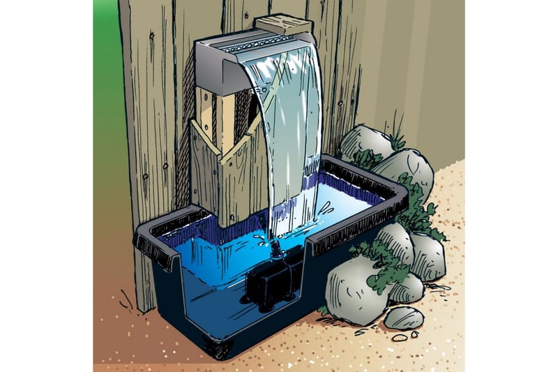 Ubbink Niagara vattenfall 30 cm LED med pump - Silver - Utemöbler - Övrigt utemöbler - Tillbehör - Övriga trädgårdstillbehör