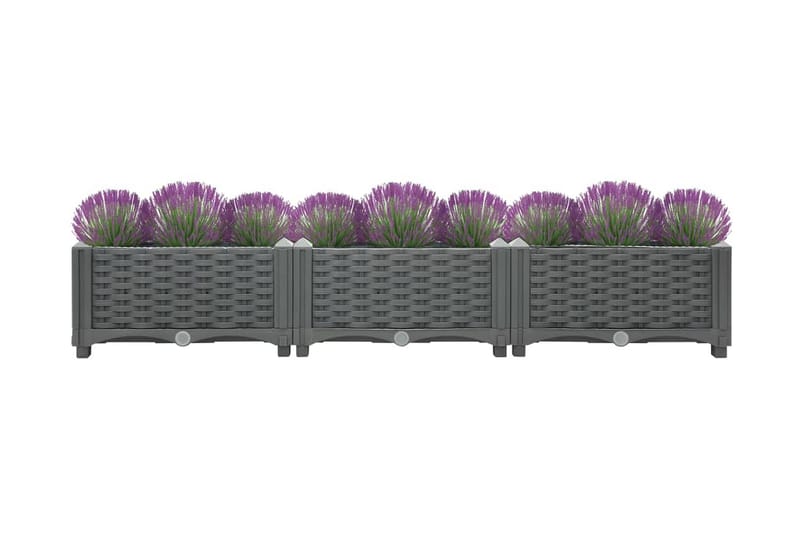 Upphöjd odlingslåda 120x40x23 cm polypropen - Grå - Utemöbler - Övrigt utemöbler - Tillbehör - Övriga trädgårdstillbehör