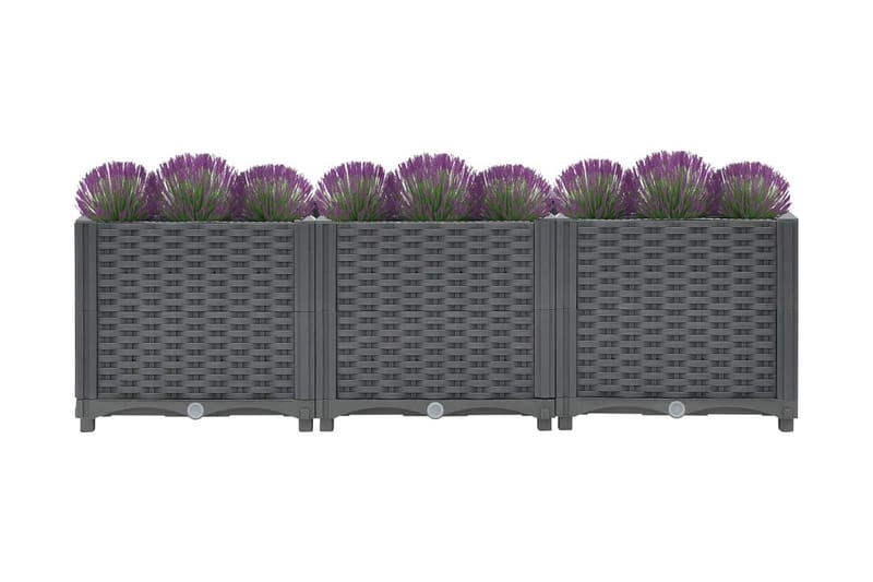 Upphöjd odlingslåda 120x40x38 cm polypropen - Grå - Utemöbler - Övrigt utemöbler - Tillbehör - Övriga trädgårdstillbehör