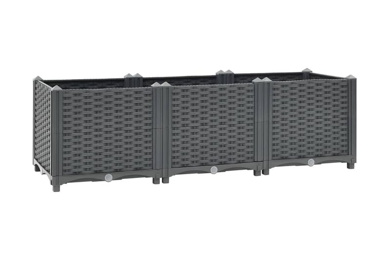 Upphöjd odlingslåda 120x40x38 cm polypropen - Grå - Utemöbler - Övrigt utemöbler - Tillbehör - Övriga trädgårdstillbehör