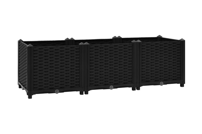 Upphöjd odlingslåda 120x40x38 cm polypropen - Svart - Utemöbler - Övrigt utemöbler - Tillbehör - Övriga trädgårdstillbehör