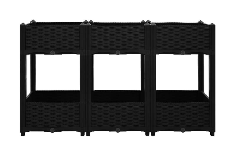 Upphöjd odlingslåda 120x40x71 cm polypropen - Svart - Utemöbler - Övrigt utemöbler - Tillbehör - Övriga trädgårdstillbehör