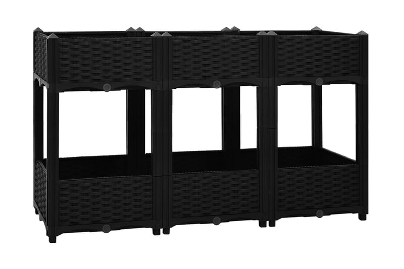 Upphöjd odlingslåda 120x40x71 cm polypropen - Svart - Utemöbler - Övrigt utemöbler - Tillbehör - Övriga trädgårdstillbehör