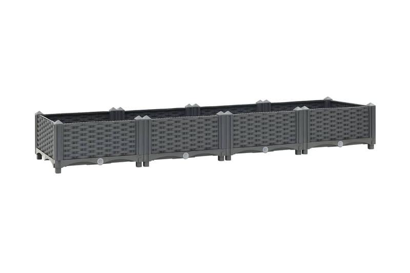 Upphöjd odlingslåda 160x40x23 cm polypropen - Grå - Utemöbler - Övrigt utemöbler - Tillbehör - Övriga trädgårdstillbehör