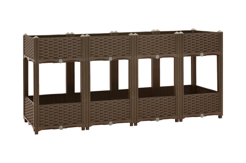 Upphöjd odlingslåda 160x40x71 cm polypropen - Brun - Utemöbler - Övrigt utemöbler - Tillbehör - Övriga trädgårdstillbehör