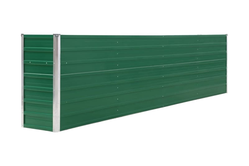 Upphöjd odlingslåda 320x40x77 cm galvaniserat stål grön - Grön - Övriga trädgårdstillbehör - Blomlåda