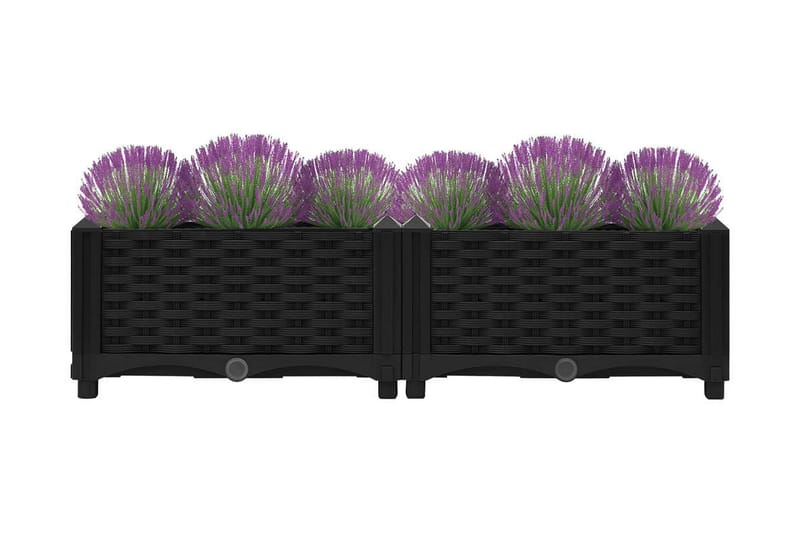 Upphöjd odlingslåda 80x40x23 cm polypropen - Svart - Utemöbler - Övrigt utemöbler - Tillbehör - Övriga trädgårdstillbehör