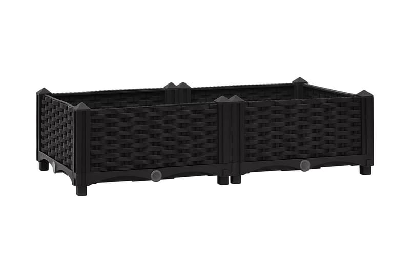 Upphöjd odlingslåda 80x40x23 cm polypropen - Svart - Utemöbler - Övrigt utemöbler - Tillbehör - Övriga trädgårdstillbehör