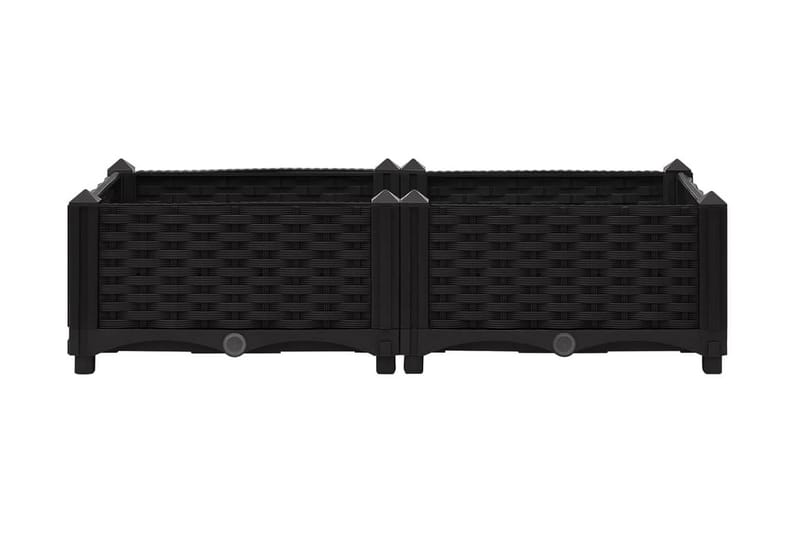 Upphöjd odlingslåda 80x40x23 cm polypropen - Svart - Utemöbler - Övrigt utemöbler - Tillbehör - Övriga trädgårdstillbehör