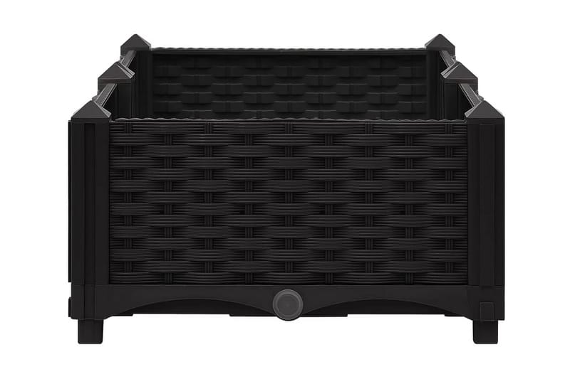 Upphöjd odlingslåda 80x40x23 cm polypropen - Svart - Utemöbler - Övrigt utemöbler - Tillbehör - Övriga trädgårdstillbehör