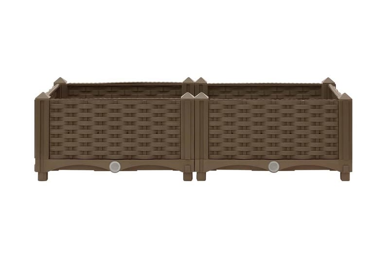Upphöjd odlingslåda 80x40x23 cm polypropen - Brun - Utemöbler - Övrigt utemöbler - Tillbehör - Övriga trädgårdstillbehör