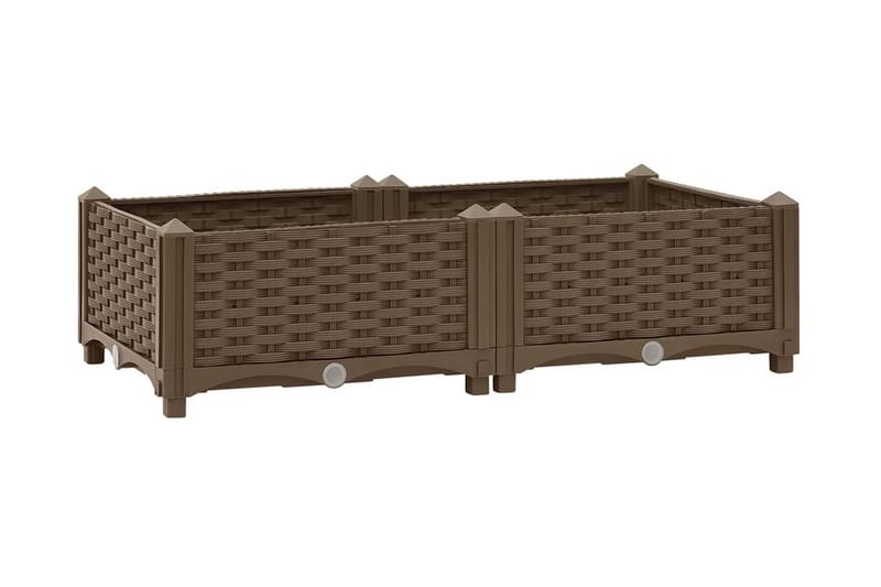 Upphöjd odlingslåda 80x40x23 cm polypropen - Brun - Utemöbler - Övrigt utemöbler - Tillbehör - Övriga trädgårdstillbehör
