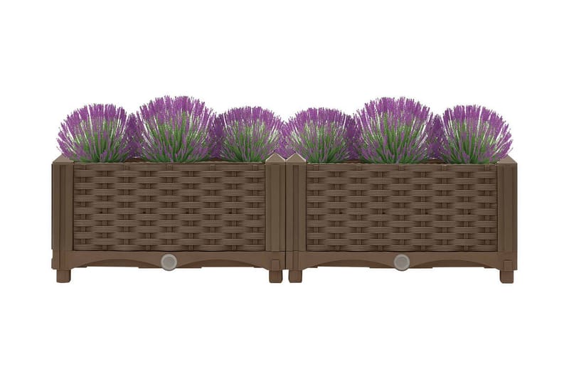 Upphöjd odlingslåda 80x40x23 cm polypropen - Brun - Utemöbler - Övrigt utemöbler - Tillbehör - Övriga trädgårdstillbehör