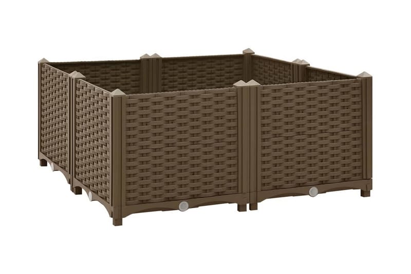 Upphöjd odlingslåda 80x80x38 cm polypropen - Brun - Utemöbler - Övrigt utemöbler - Tillbehör - �Övriga trädgårdstillbehör