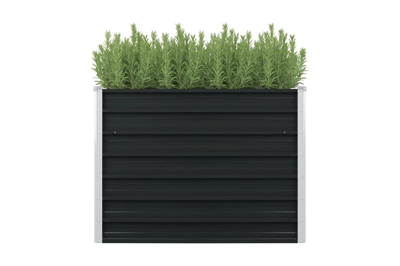 Upphöjd odlingslåda antracit 100x100x77 cm galvaniserat stål - Grå - Utemöbler - Övrigt utemöbler - Tillbehör - Övriga trädgårdstillbehör