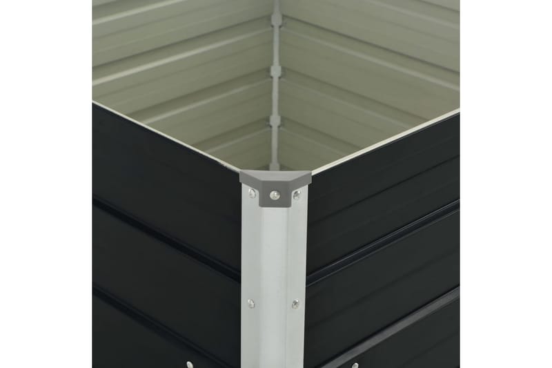 Upphöjd odlingslåda antracit 100x100x77 cm galvaniserat stål - Grå - Utemöbler - Övrigt utemöbler - Tillbehör - Övriga trädgårdstillbehör