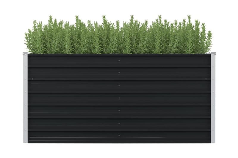 Upphöjd odlingslåda antracit 160x80x77 cm galvaniserat stål - Grå - Blomlåda - Övriga trädgårdstillbehör