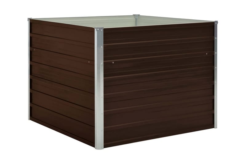 Upphöjd odlingslåda brun 100x100x77 cm galvaniserat stål - Brun - Utemöbler - Övrigt utemöbler - Tillbehör - Övriga trädgårdstillbehör