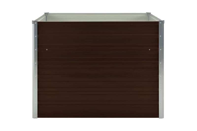 Upphöjd odlingslåda brun 100x100x77 cm galvaniserat stål - Brun - Utemöbler - Övrigt utemöbler - Tillbehör - Övriga trädgårdstillbehör