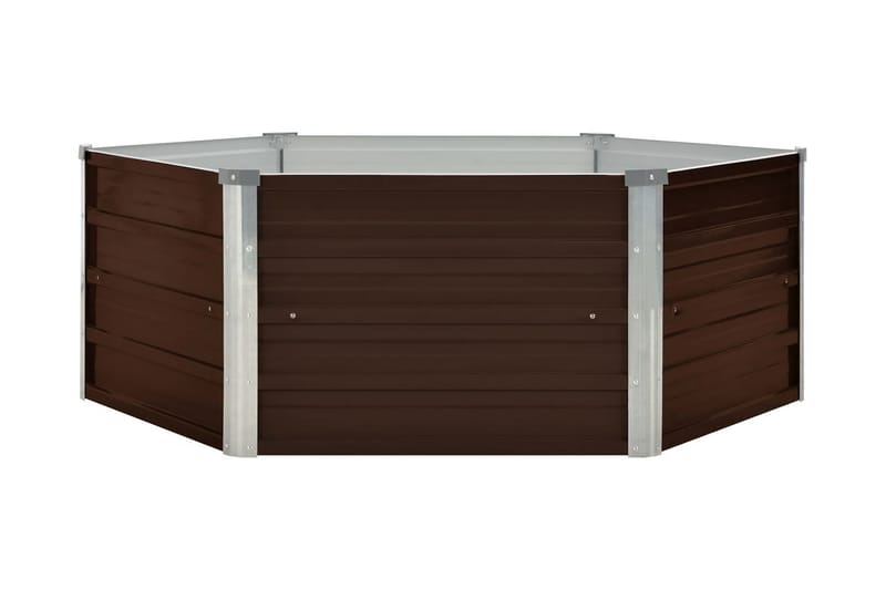 Upphöjd odlingslåda brun 129x129x46 cm galvaniserat stål - Brun - Utemöbler - Övrigt utemöbler - Tillbehör - Övriga trädgårdstillbehör