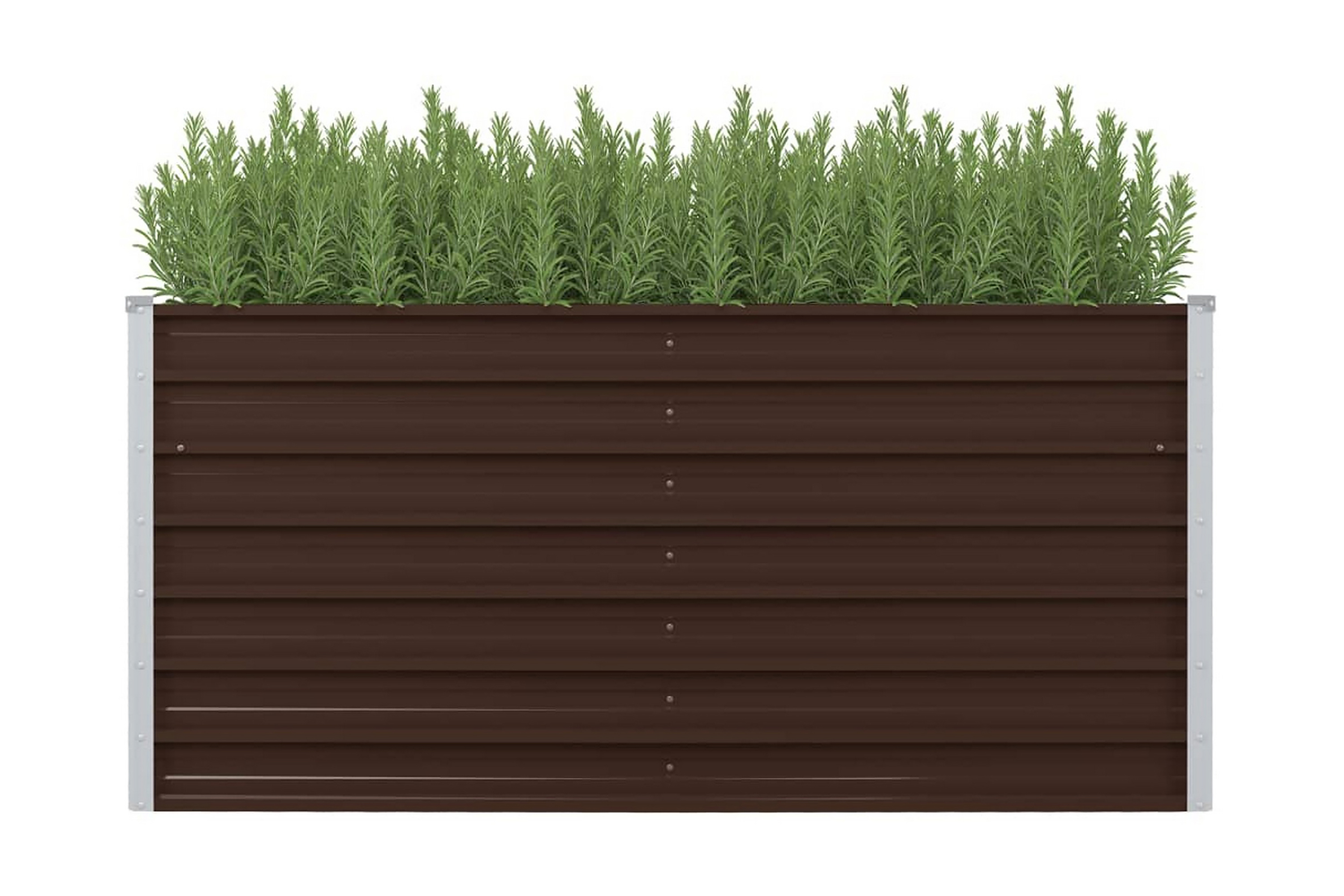 Upphöjd odlingslåda brun 160x80x77 cm galvaniserat stål – Brun