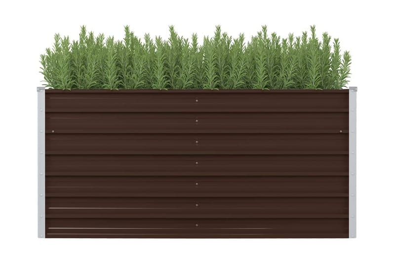 Upphöjd odlingslåda brun 160x80x77 cm galvaniserat stål - Brun - Övriga trädgårdstillbehör - Blomlåda